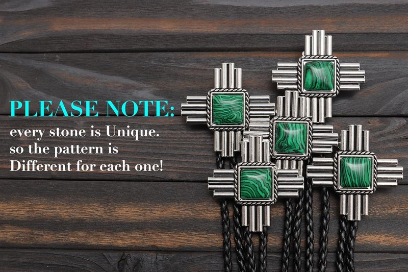 Wentur Stone Bolo Ties for Men Western - Vintage Cowboy Bolo Tie for Women Western Costume Accessories - Image 5
